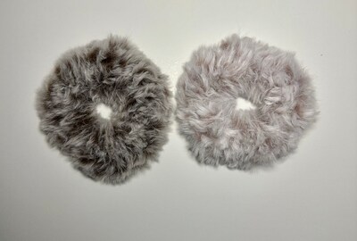 Crochet Scrunchie - Faux Fur Scrunchie - Hair tie - Hair Accessories  - Handmade Scrunchie - Elastics - image2